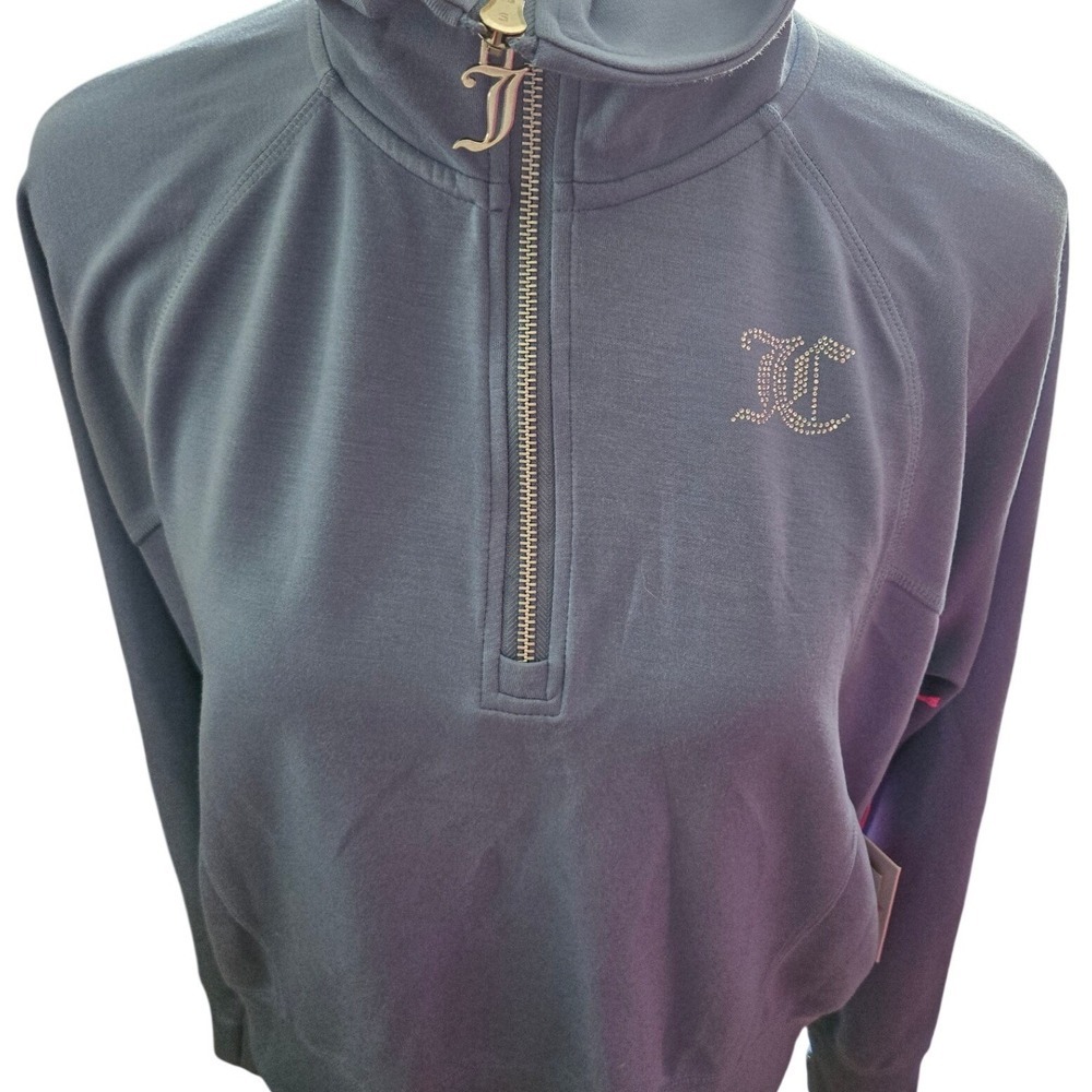 Juicy Couture Sport Womens XL Light Blu Quarter Zip Pullover & Leggings Set New